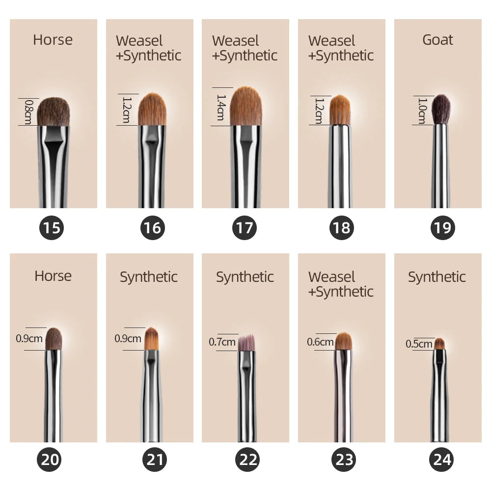 THE 28 PRO SET - Classic Series 18 Types Eye Brushes