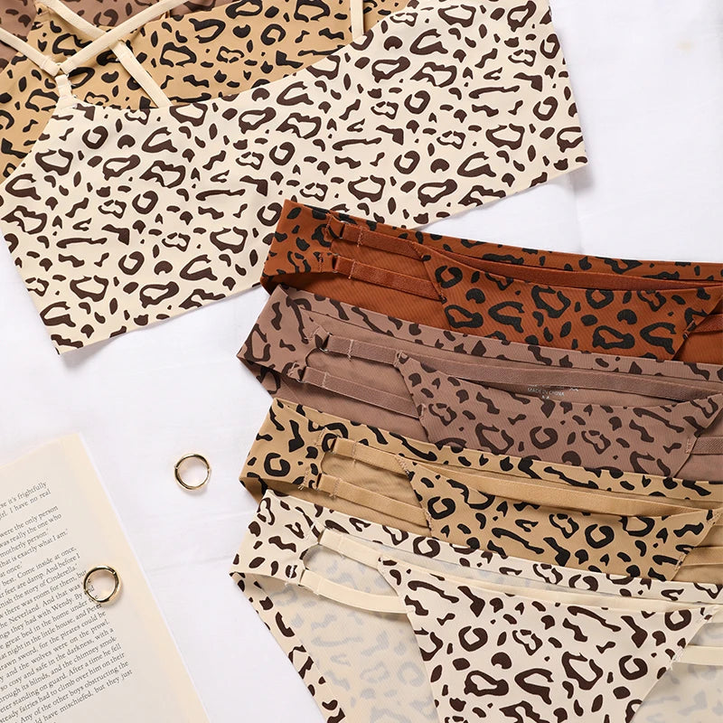 Leopard Print Wireless Bralette & Brief Set