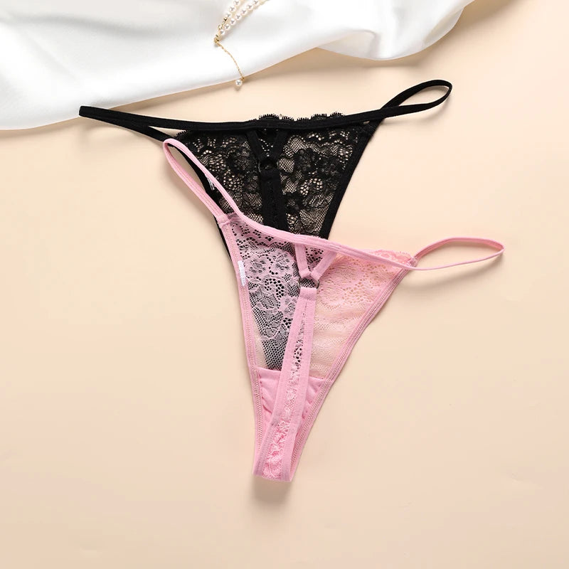 Women Panties Sexy Transparent Lace Low-Waist Panty Women Sexy Lingerie G String Bikini