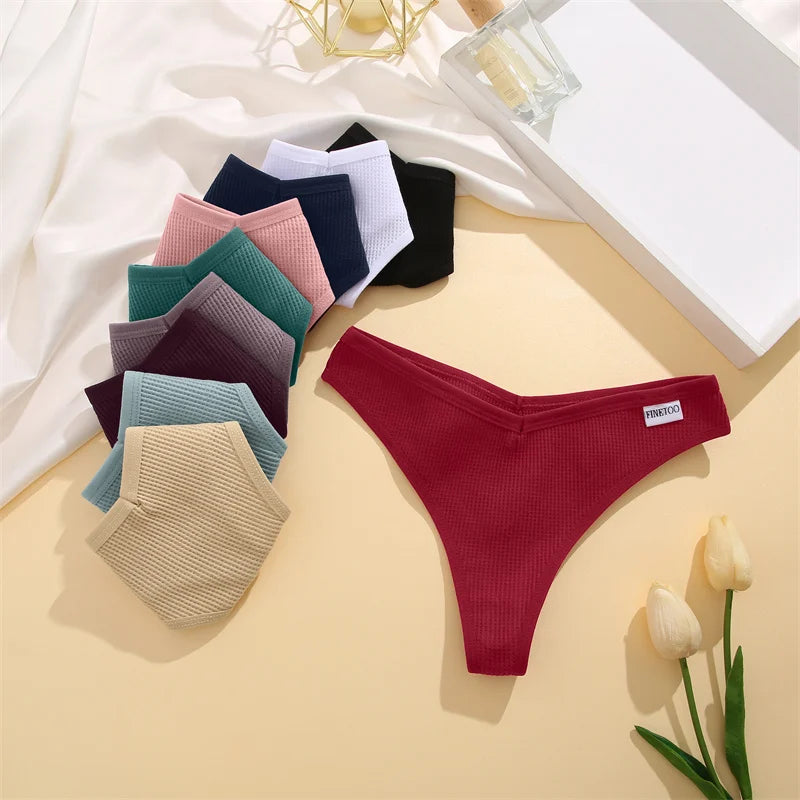 5-Pack Cotton Waffle Style G-String Panties