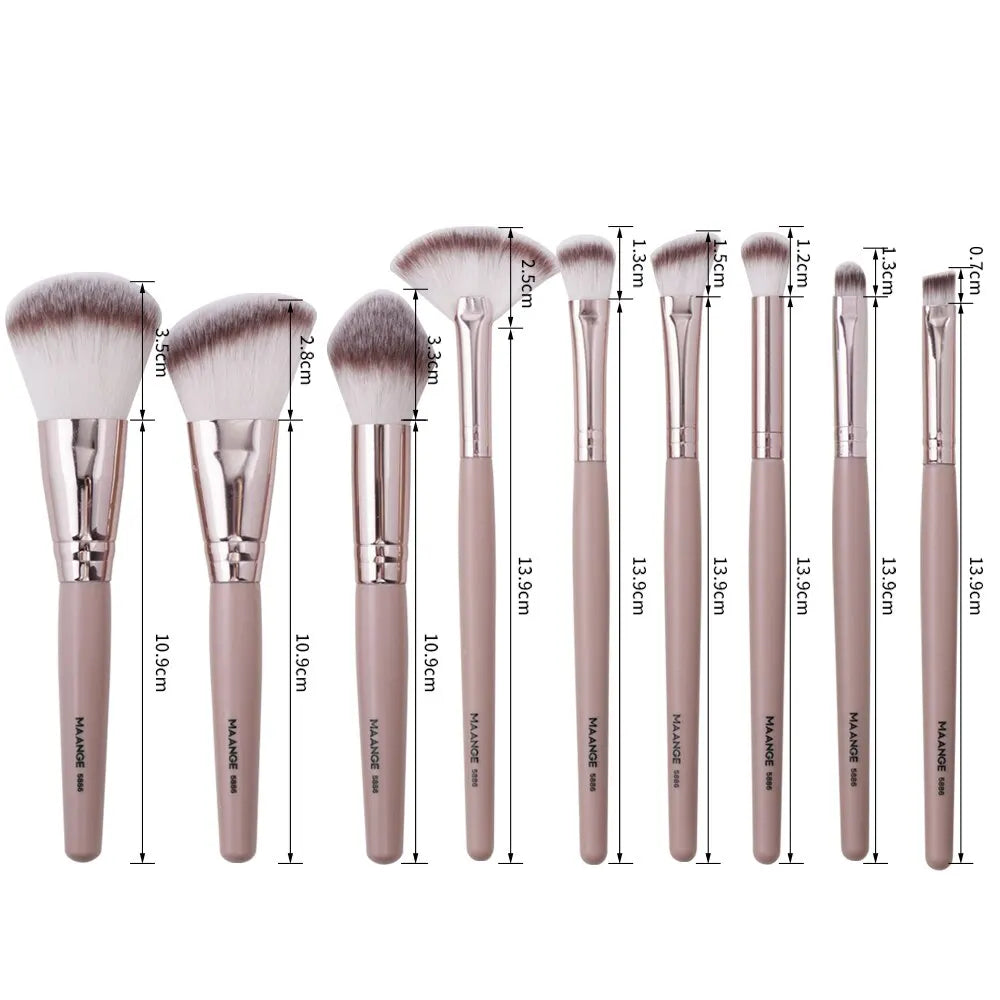 9 Pcs Foundation Makeup Brush Set