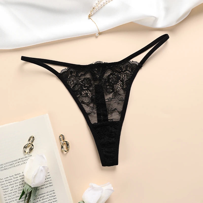 Women Panties Sexy Transparent Lace Low-Waist Panty Women Sexy Lingerie G String Bikini