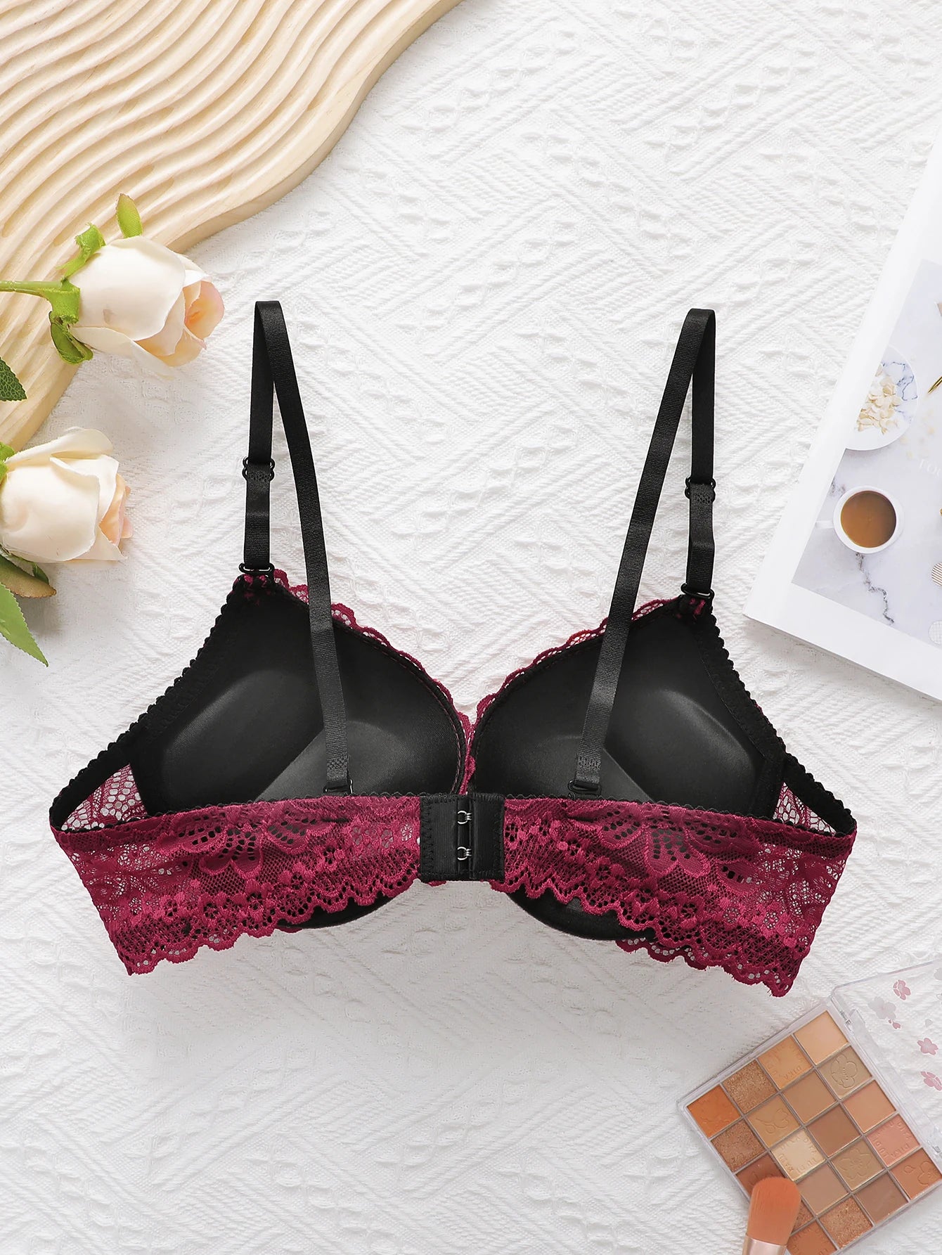 High-Quality Red Lace Push-Up Bra