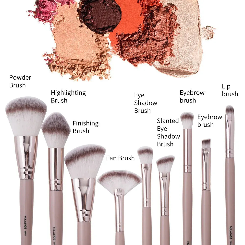 9 Pcs Foundation Makeup Brush Set