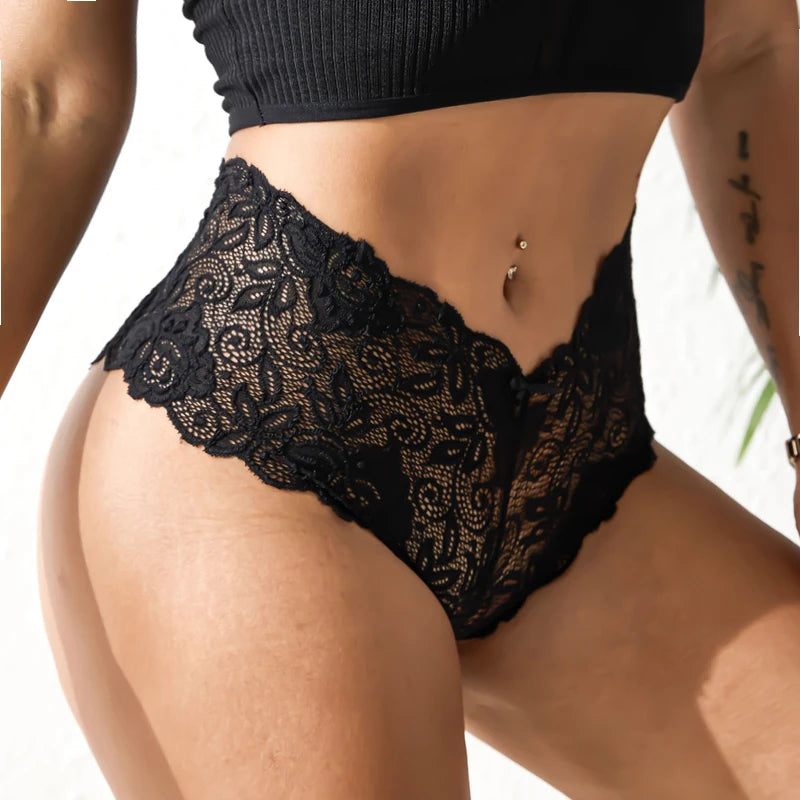 Floral Lace Low-Rise Briefs